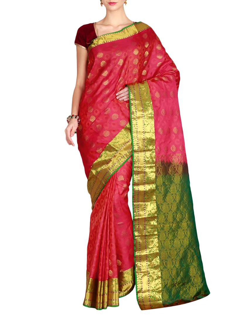 the chennai silks red kanjivaram saree with blouse