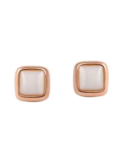 gold metal studs earrings - 14968420 - Standard Image - 0
