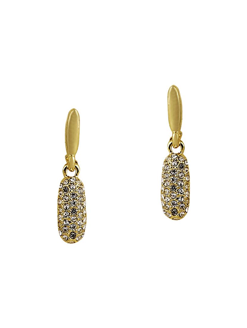 gold metal drop earrings - 14968431 - Zoom Image - 0