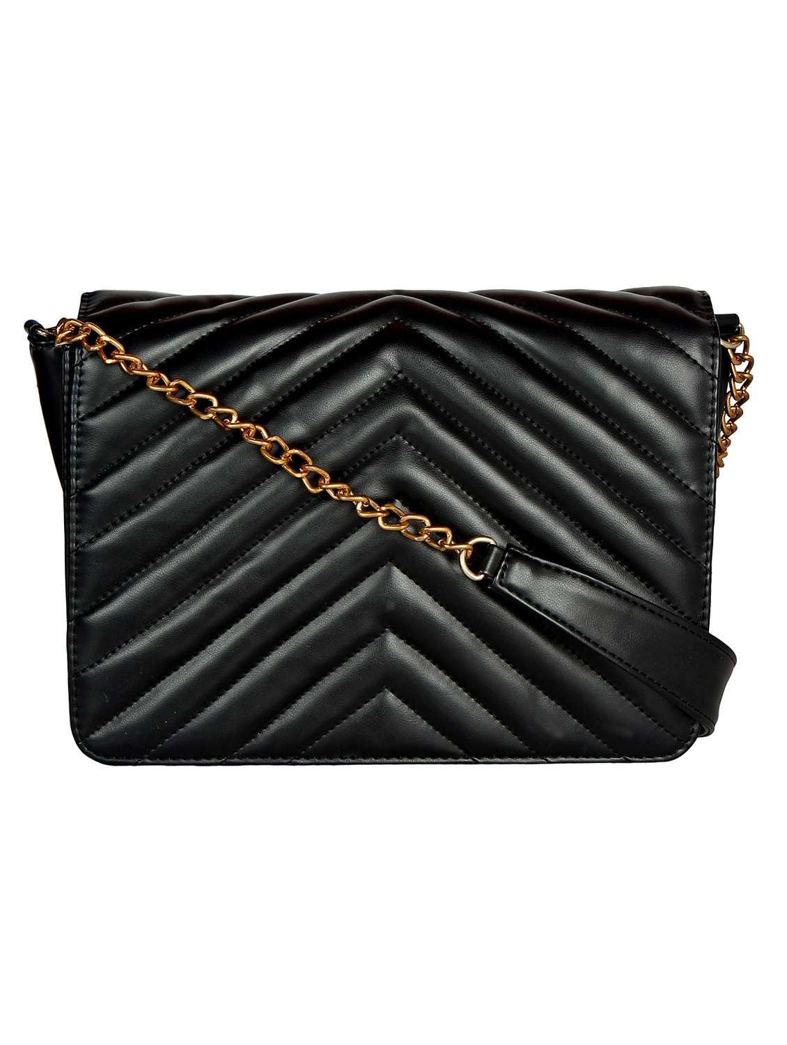 black leatherette  regular sling bag