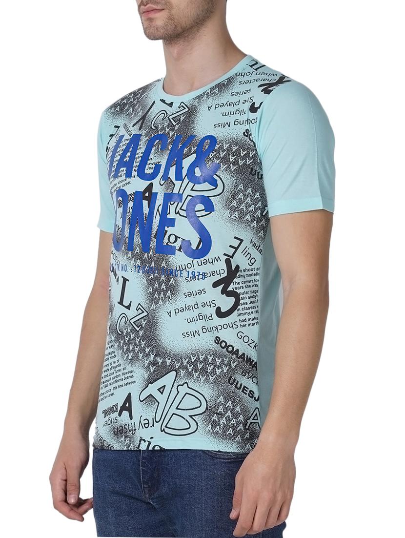 light blue cotton front print tshirt - 14974197 - Standard Image - 1