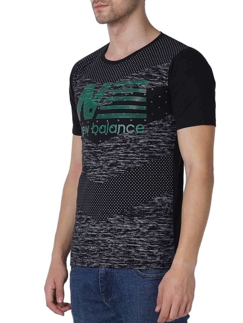 black cotton front print tshirt - 14974199 -  Standard Image - 1