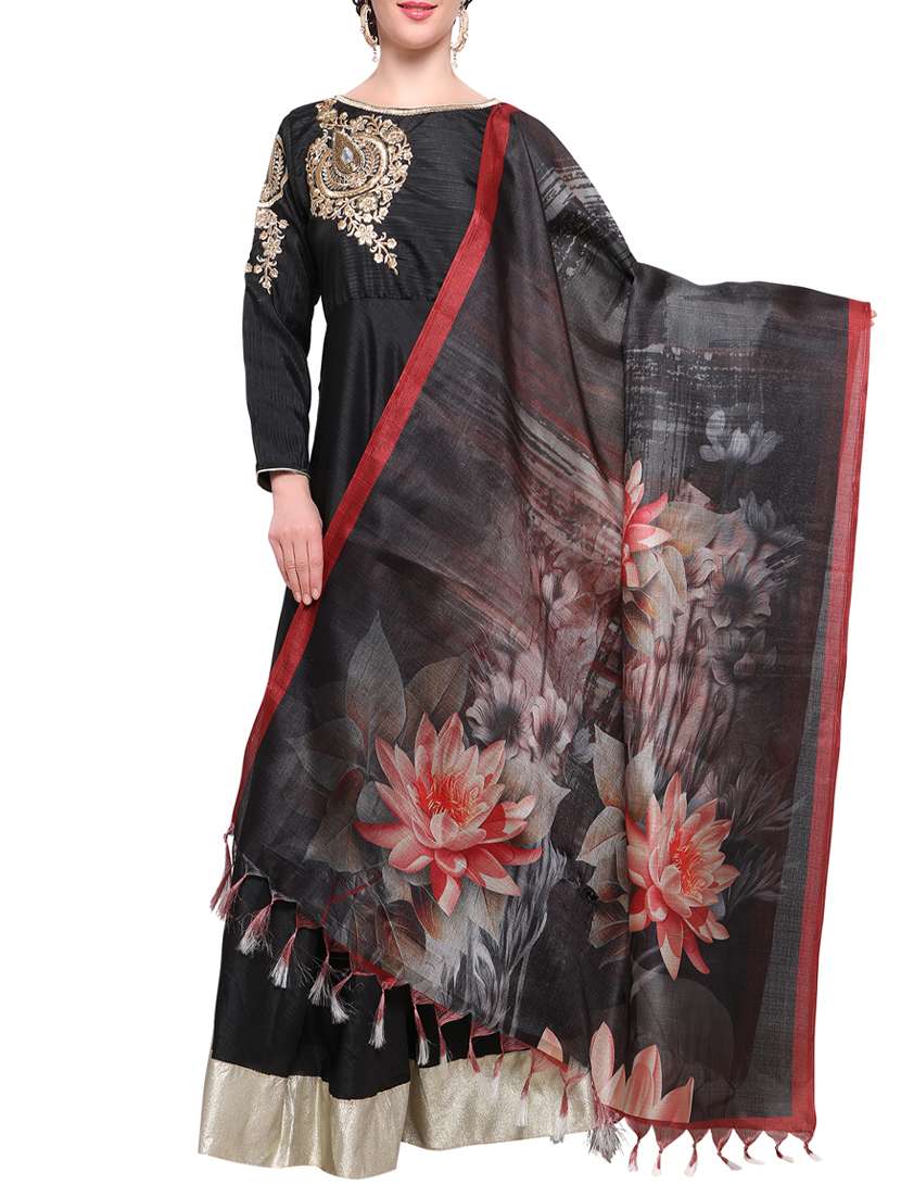black khadi dupatta