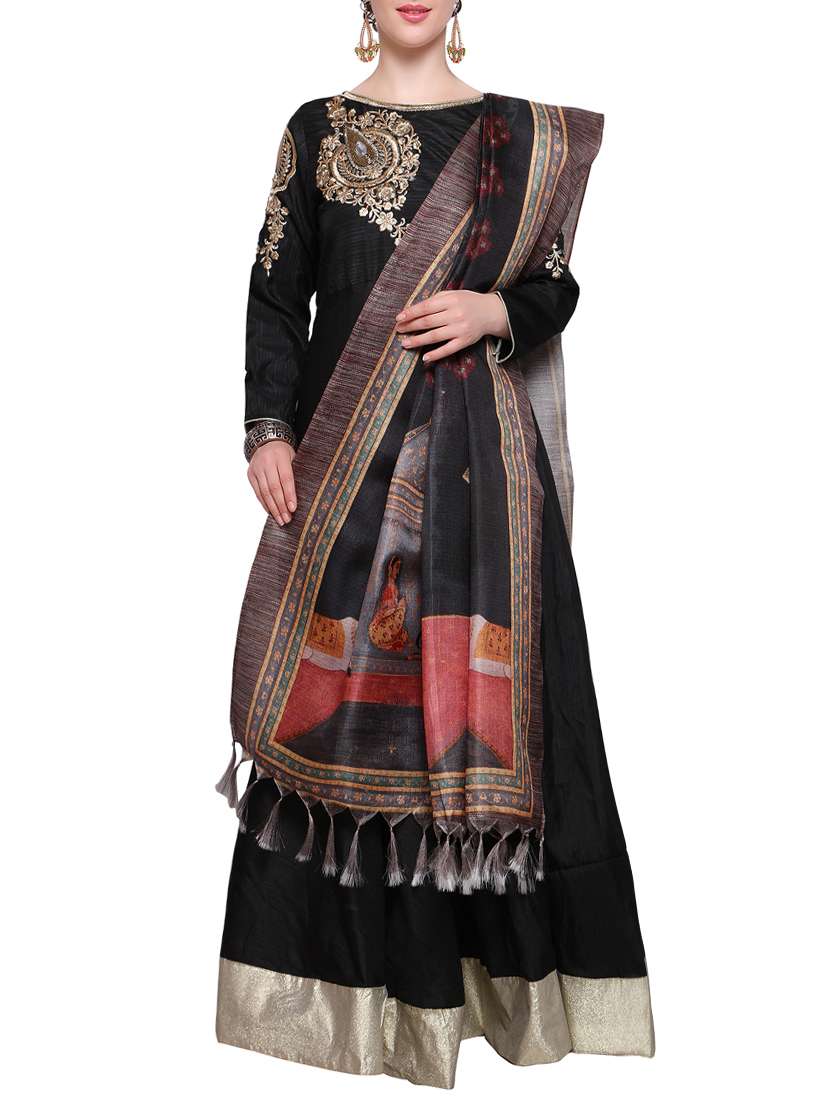 black khadi dupatta