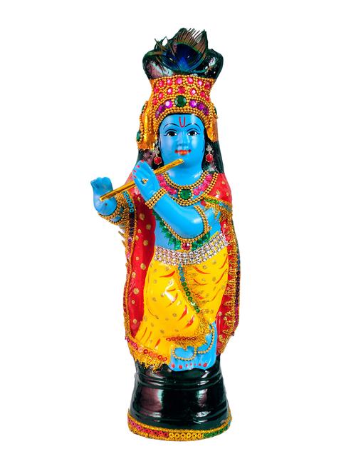 decorative krishna with flute 30 cm height - 14980890 -  Standard Image - 0