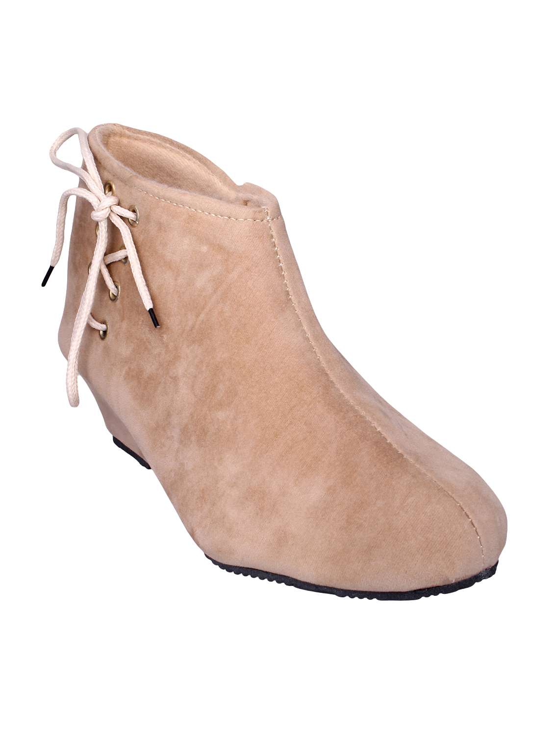 beige suede ankle boot