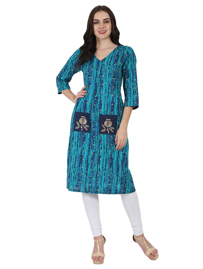 straight pockets kurta