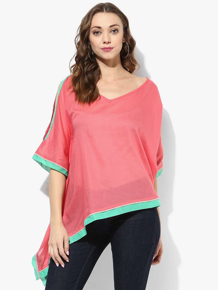 grass by gitika goyal pink cotton kaftan