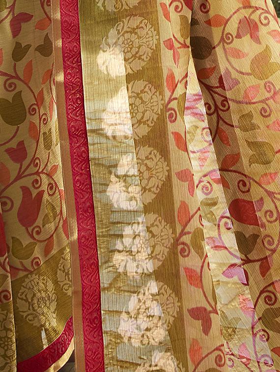 floral printed saree - 14986497 -  Standard Image - 1