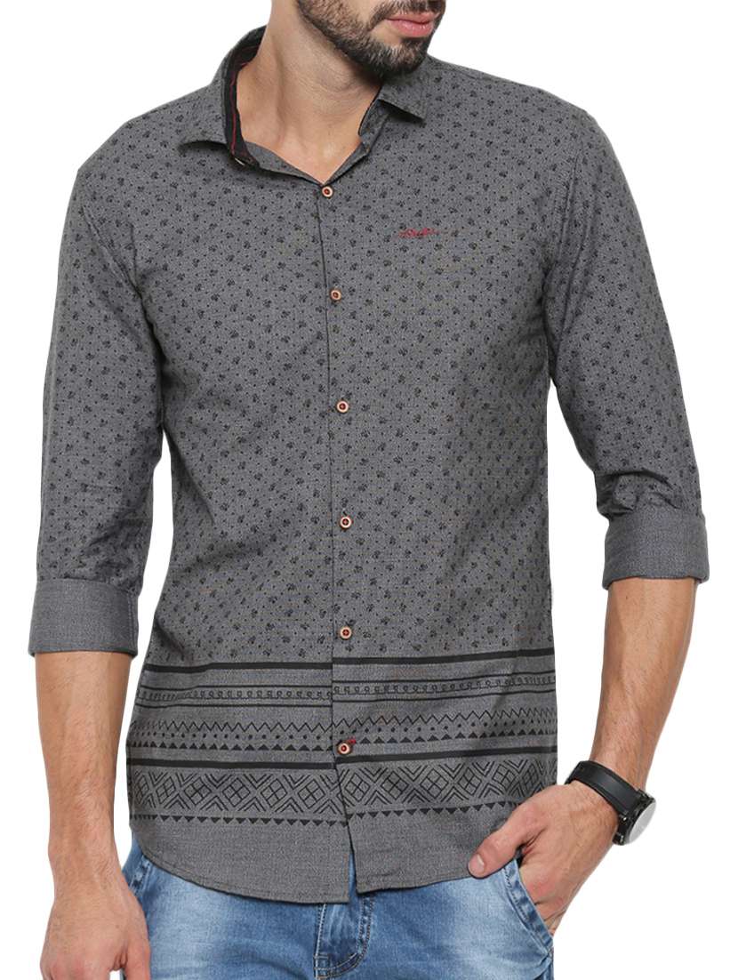 grey cotton casual shirt