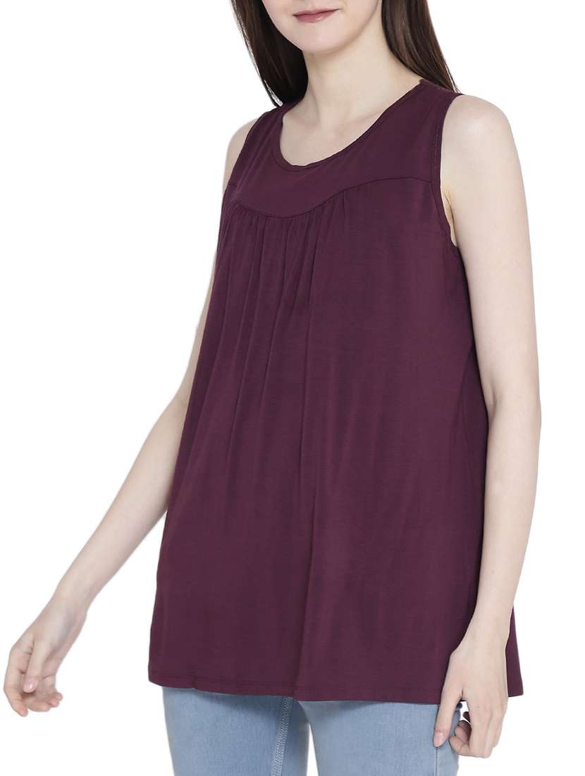 solid purple sleeveless tunic - 14987463 -  Standard Image - 1