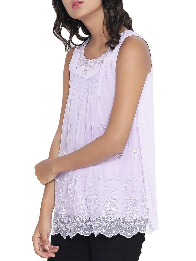 women's straight round neck top - 14987474 - Standard Image - 1