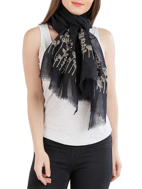 black embroidered stole - 14987697 -  Standard Image - 0