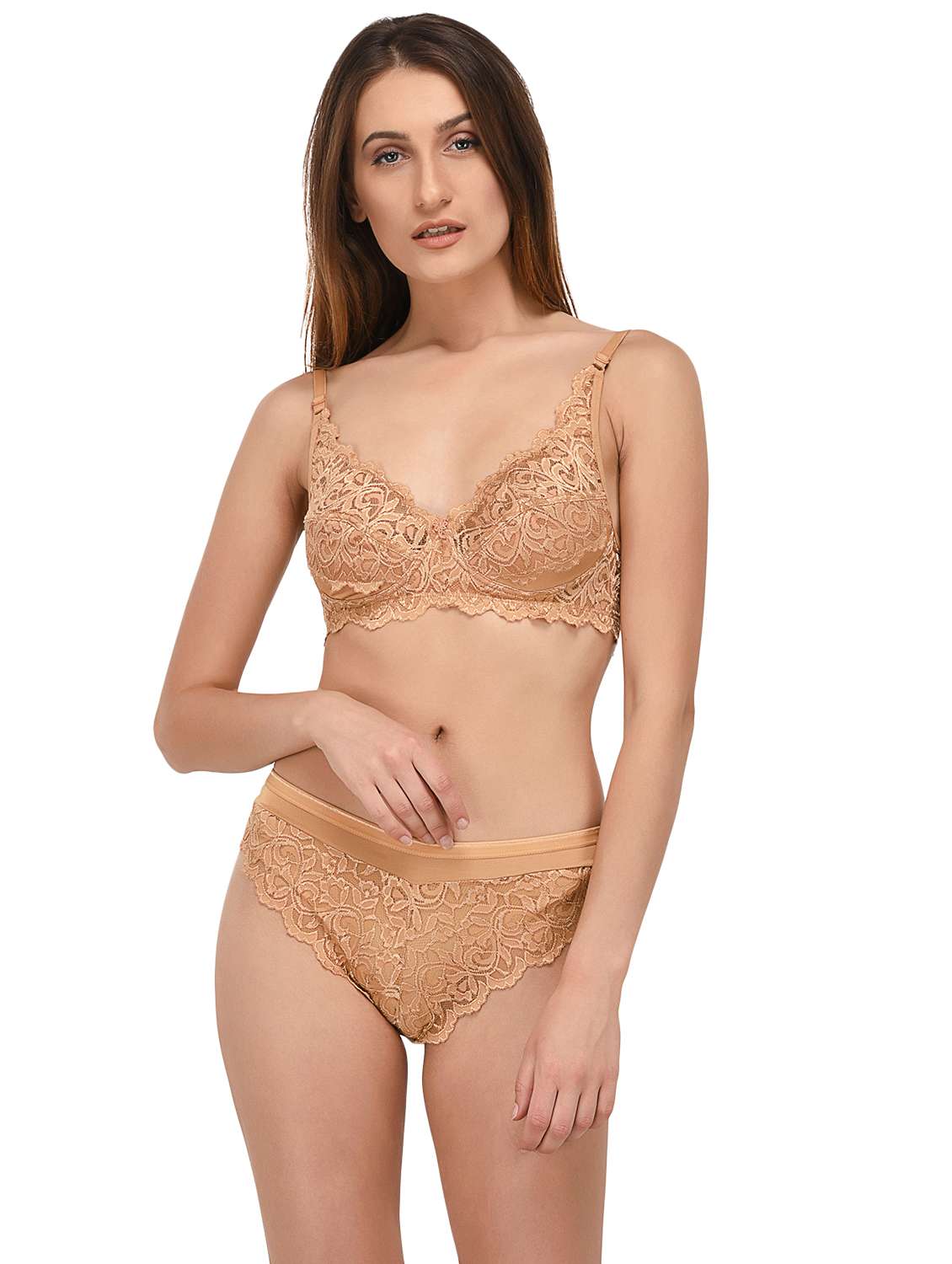 brown lycra bra and panty set