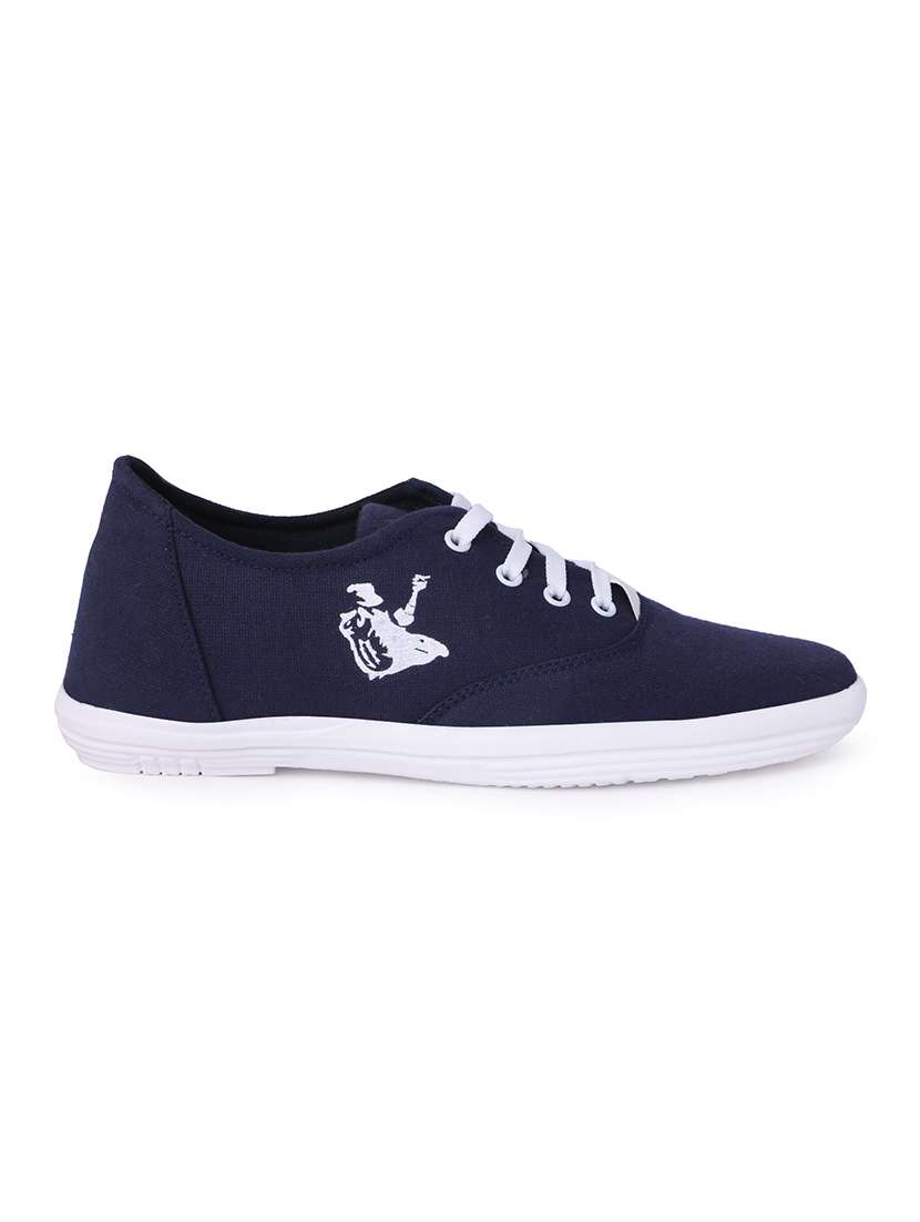 navy canvas lace up sneaker - 14988449 -  Standard Image - 1