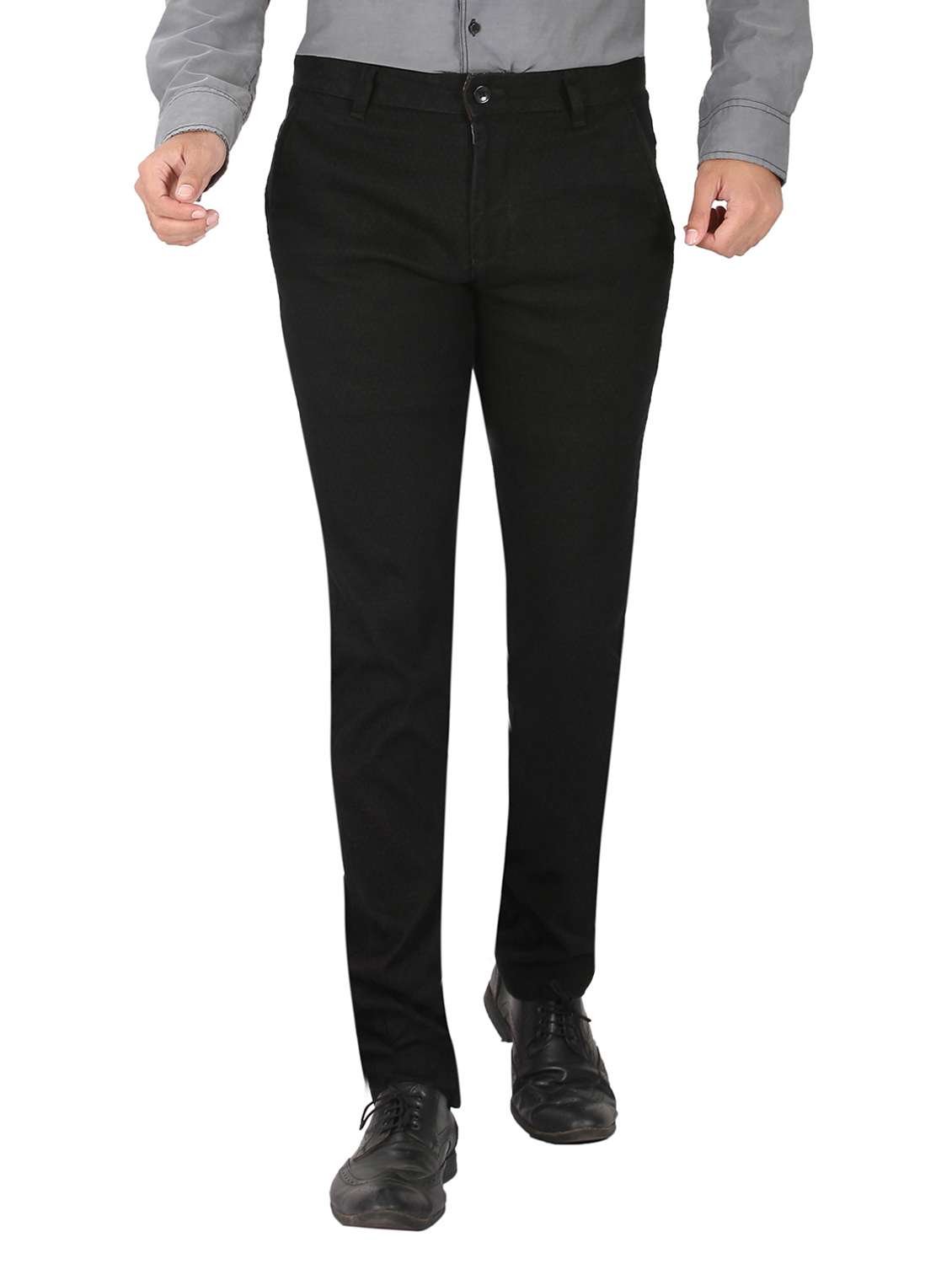 black cotton chinos
