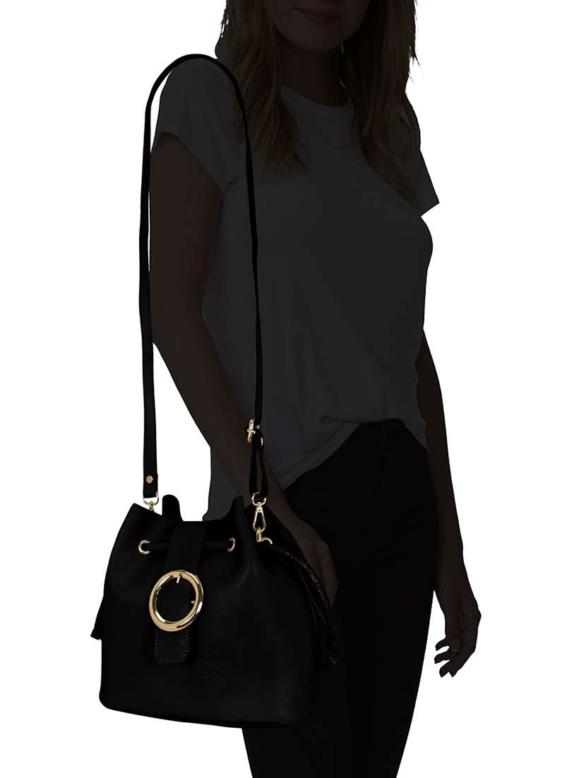 black leatherette  combo sling bag - 14992699 -  Standard Image - 4