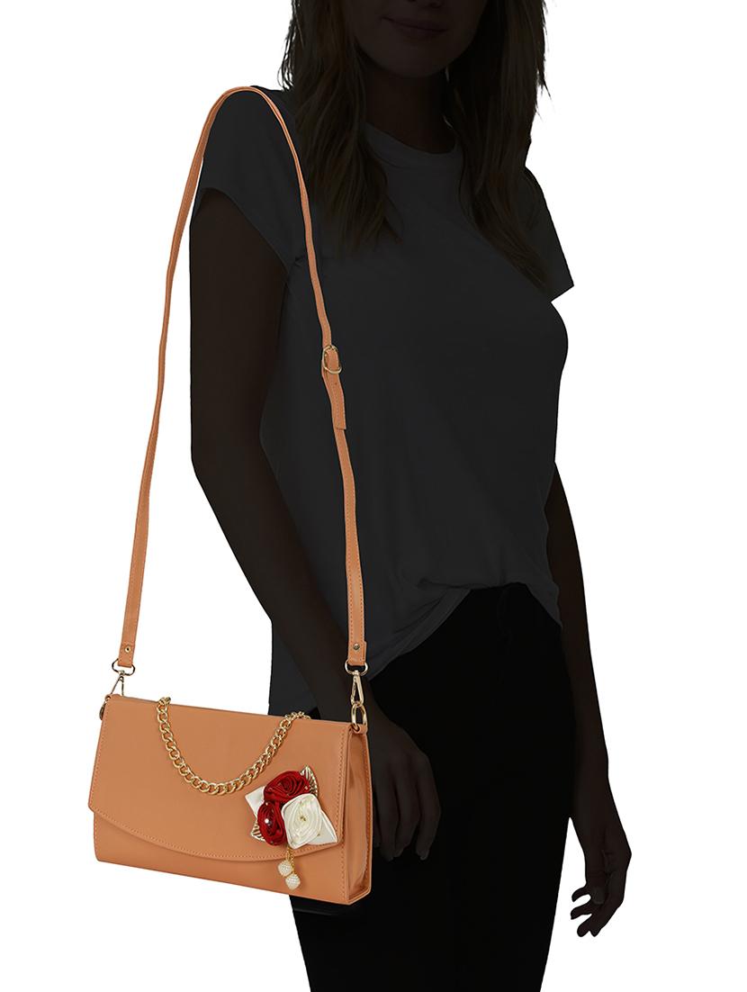 orange leatherette regular sling bag - 14992712 - Standard Image - 4