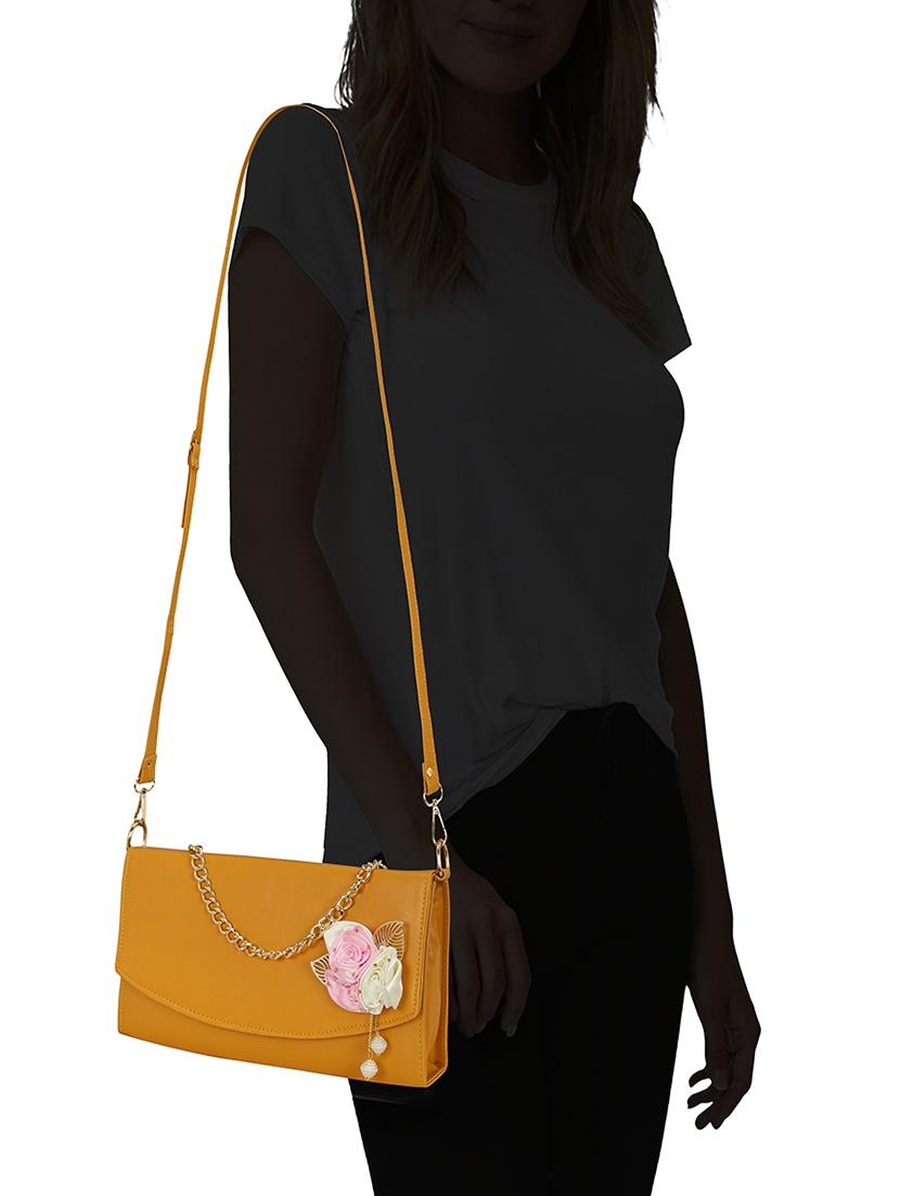yellow leatherette sling bag - 14992716 - Standard Image - 4