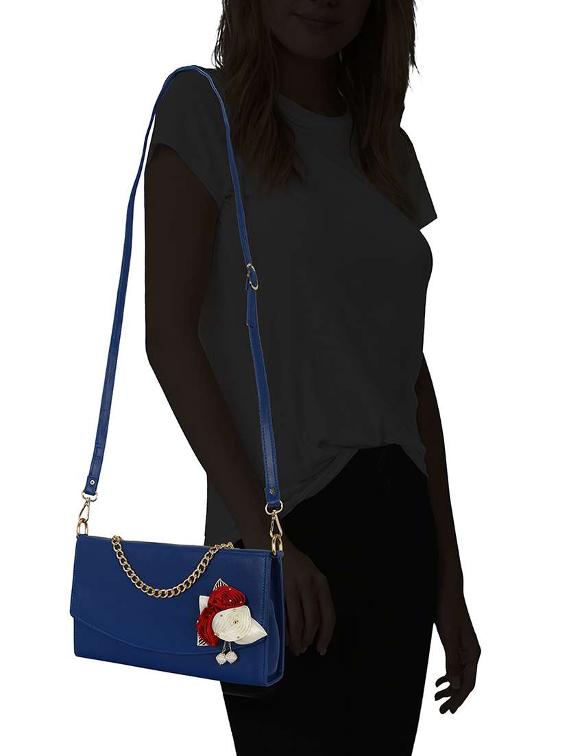blue leatherette sling bag - 14992717 -  Standard Image - 4