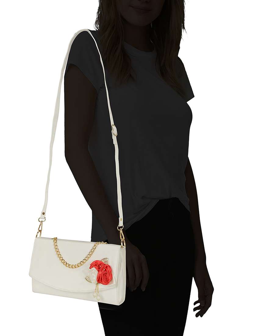 white leatherette sling bag - 14992719 -  Standard Image - 4