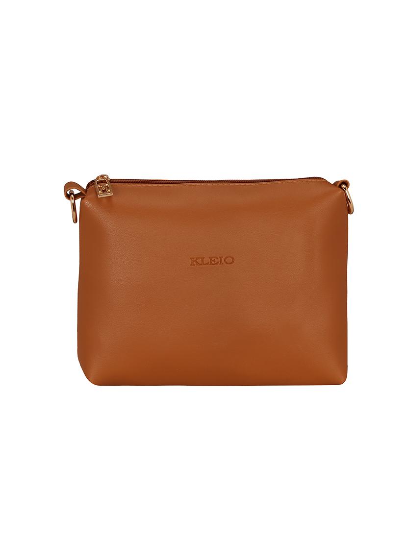 tan leatherette (pu) combo sling bag - 14992727 - Standard Image - 1