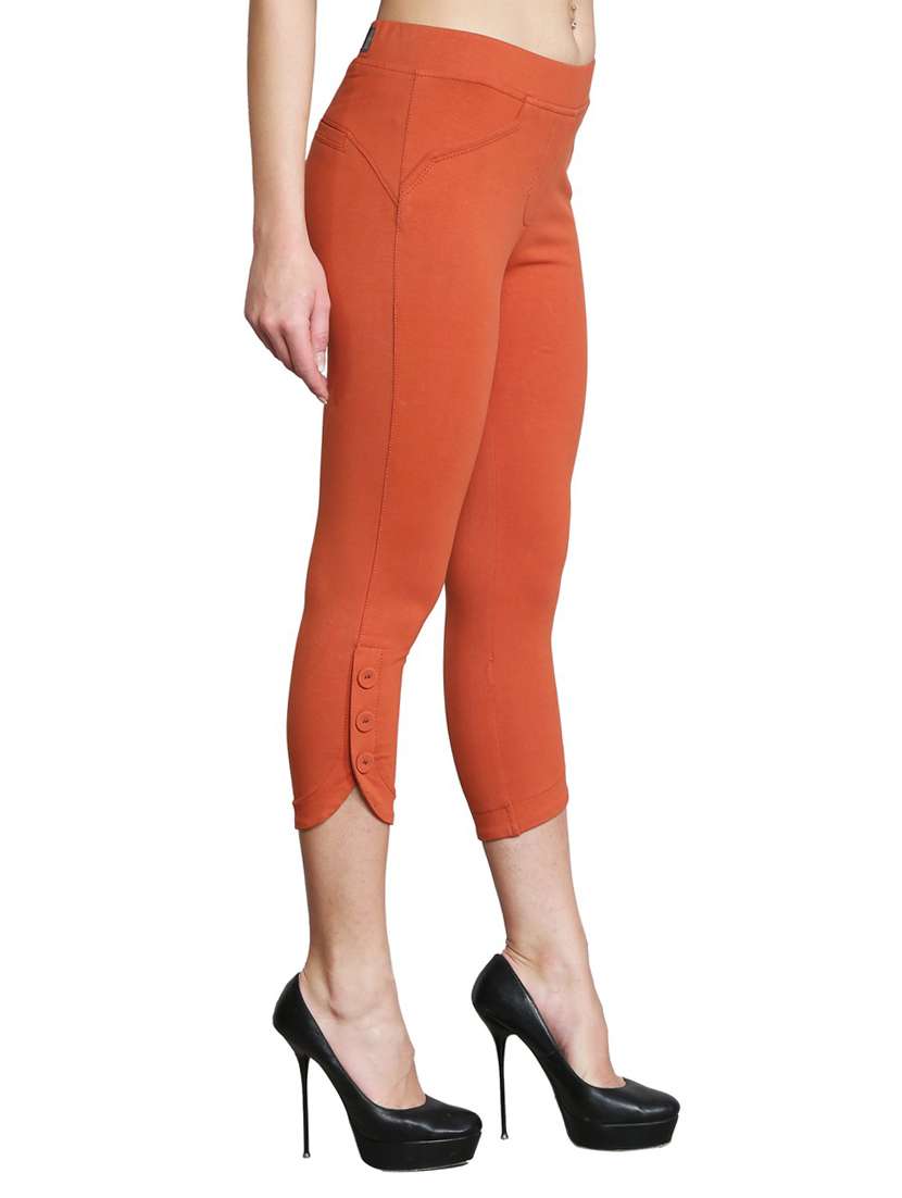 orange cotton capri - 14993757 -  Standard Image - 1