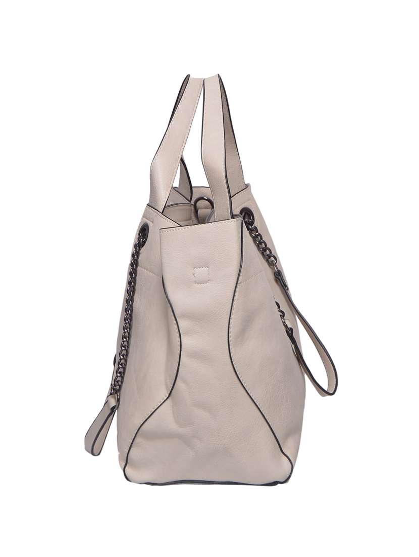 cream leatherette handbag - 14995048 -  Standard Image - 4