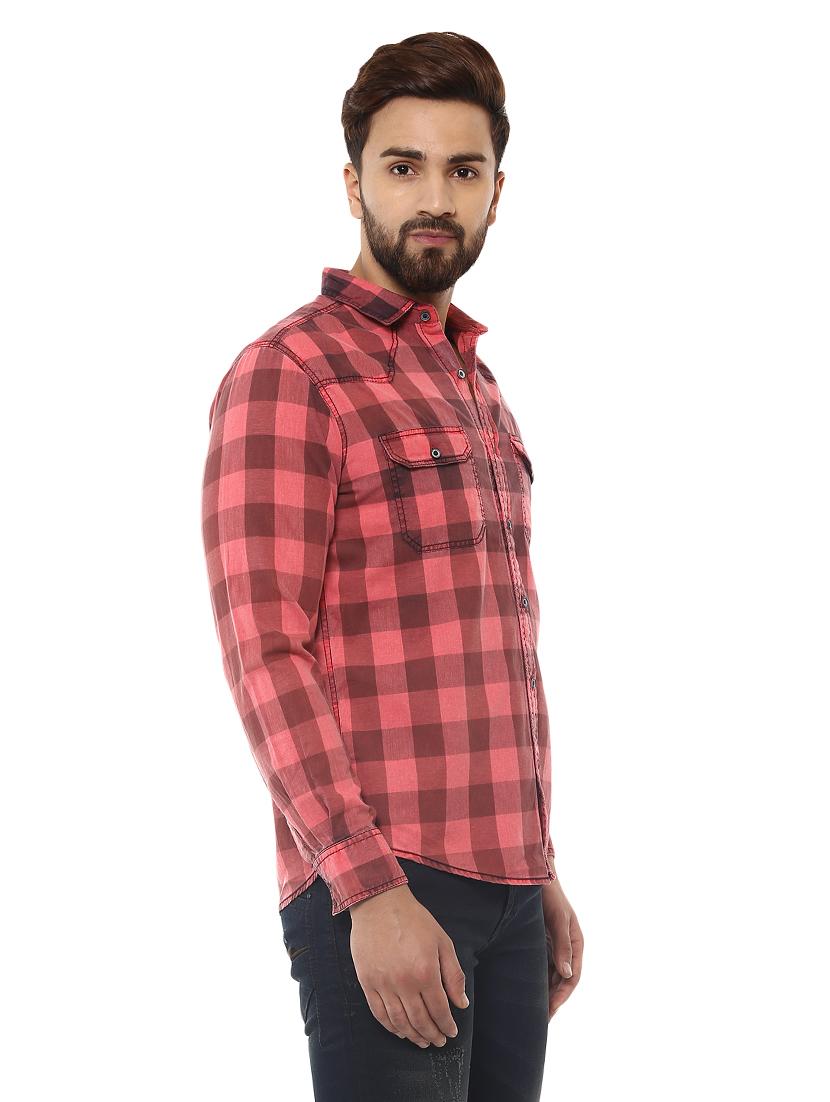 red cotton casual shirt - 14997155 -  Standard Image - 1