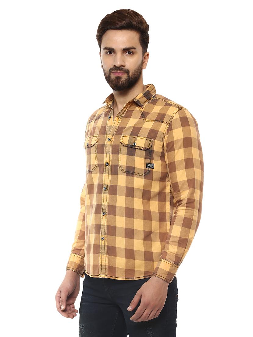 yellow cotton casual shirt - 14997156 -  Standard Image - 1
