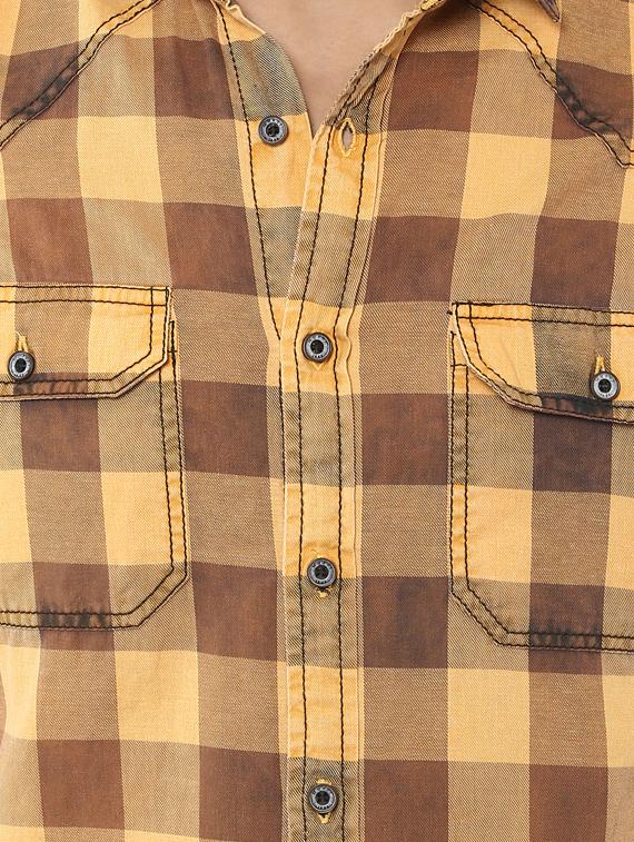 yellow cotton casual shirt - 14997156 - Standard Image - 4