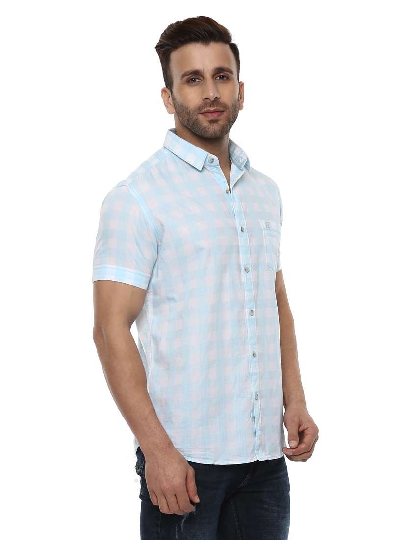 light blue cotton casual shirt - 14997158 - Standard Image - 1