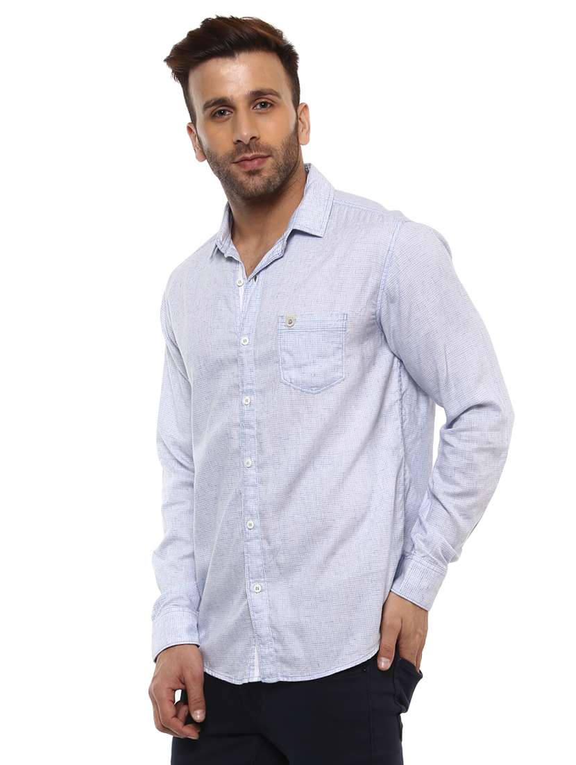 light blue cotton casual shirt - 14997164 - Standard Image - 1