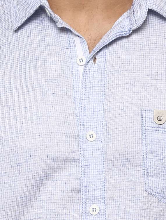 light blue cotton casual shirt - 14997164 - Standard Image - 4