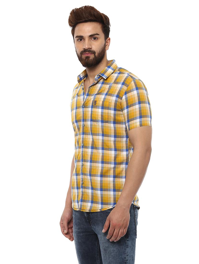 yellow cotton casual shirt - 14997169 - Standard Image - 1