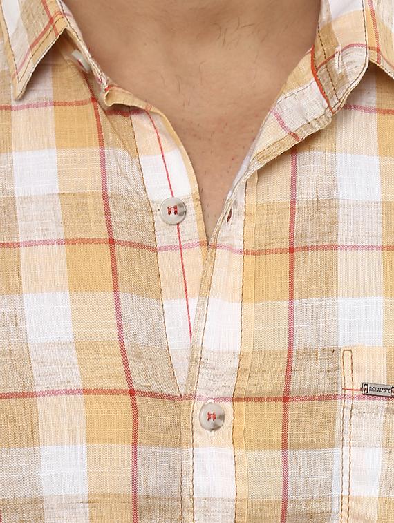 orange cotton casual shirt - 14997173 - Standard Image - 4