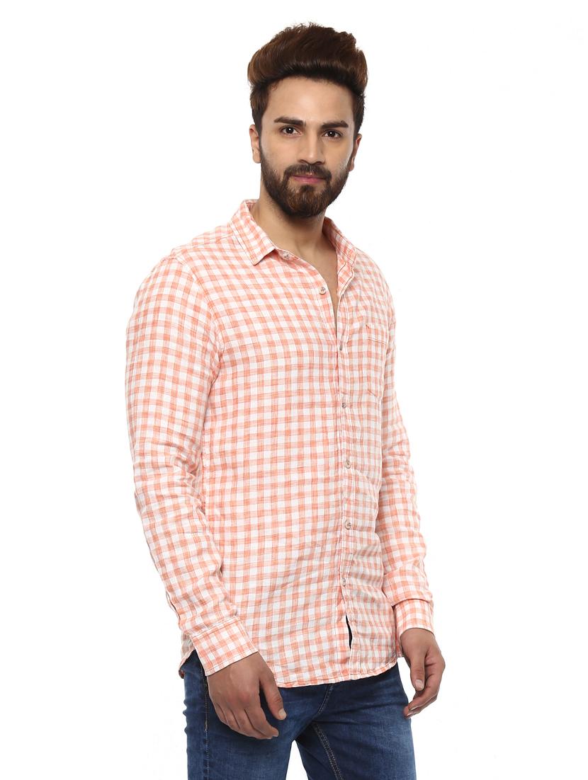 orange cotton casual shirt - 14997175 - Standard Image - 1