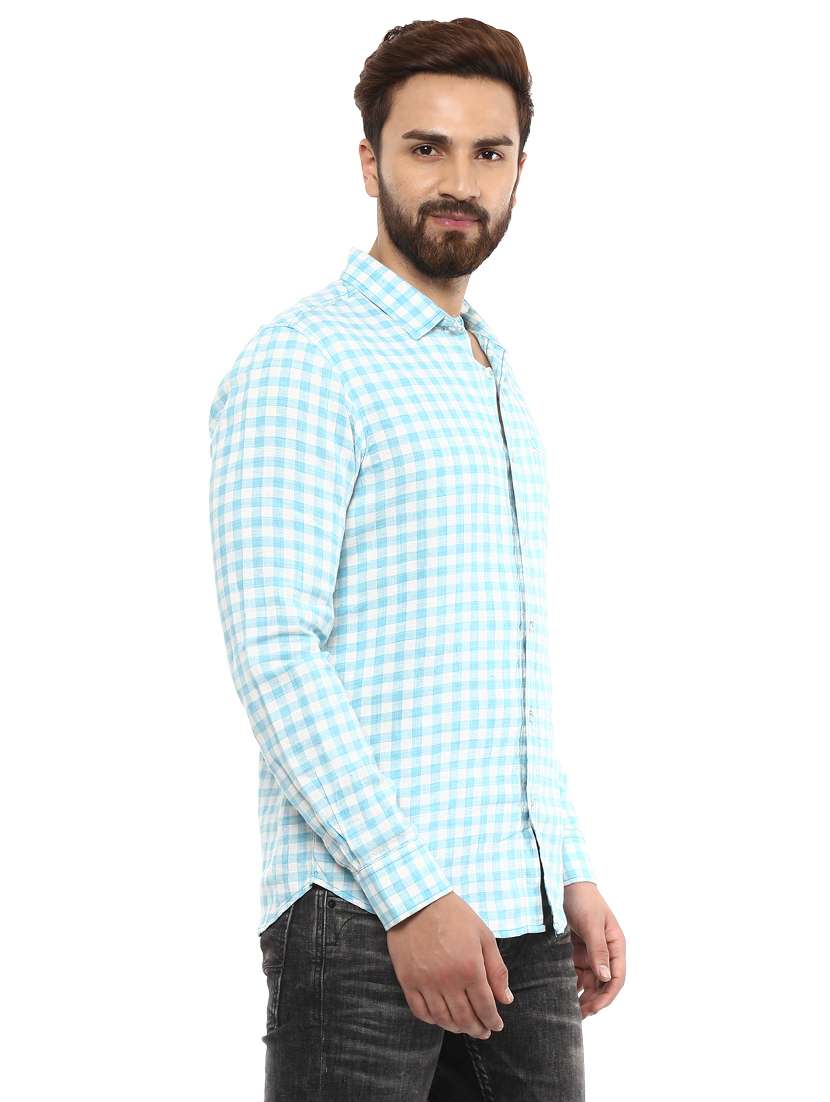 light blue cotton casual shirt - 14997176 -  Standard Image - 1