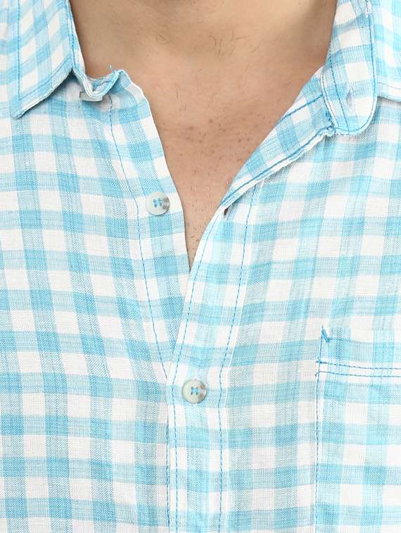 light blue cotton casual shirt - 14997176 - Standard Image - 4