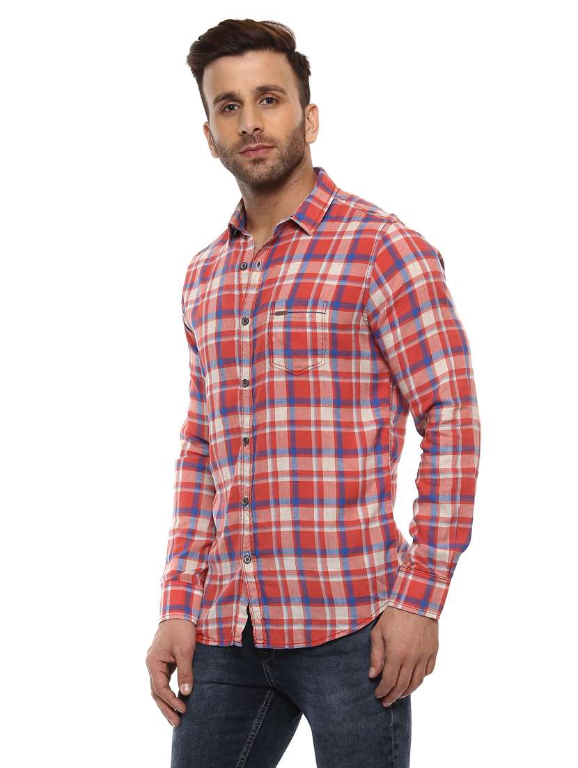 red cotton casual shirt - 14997178 -  Standard Image - 1