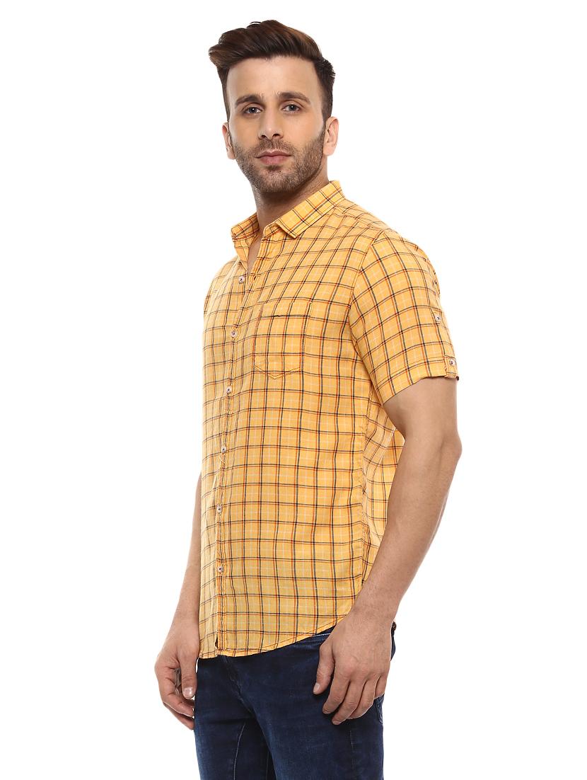 yellow cotton casual shirt - 14997179 - Standard Image - 1