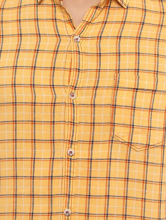 yellow cotton casual shirt - 14997179 - Standard Image - 4