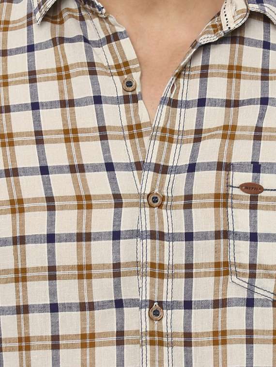 beige cotton casual shirt - 14997185 -  Standard Image - 4