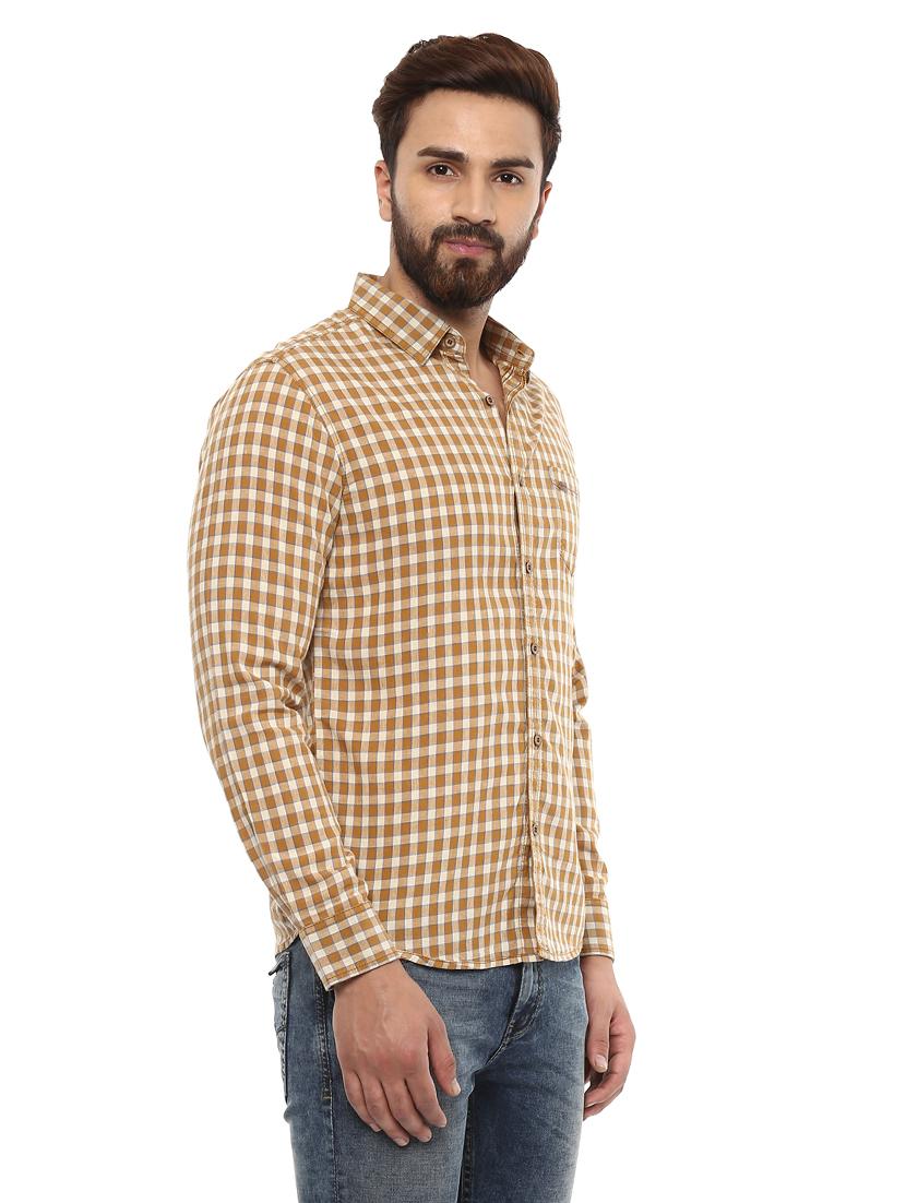 mustard cotton casual shirt - 14997187 - Standard Image - 1