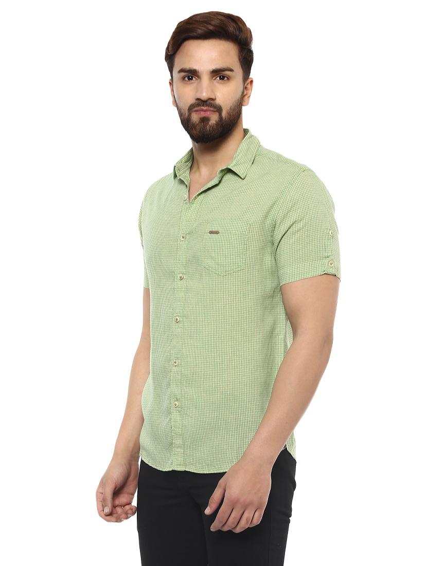 green cotton casual shirt - 14997189 - Standard Image - 1