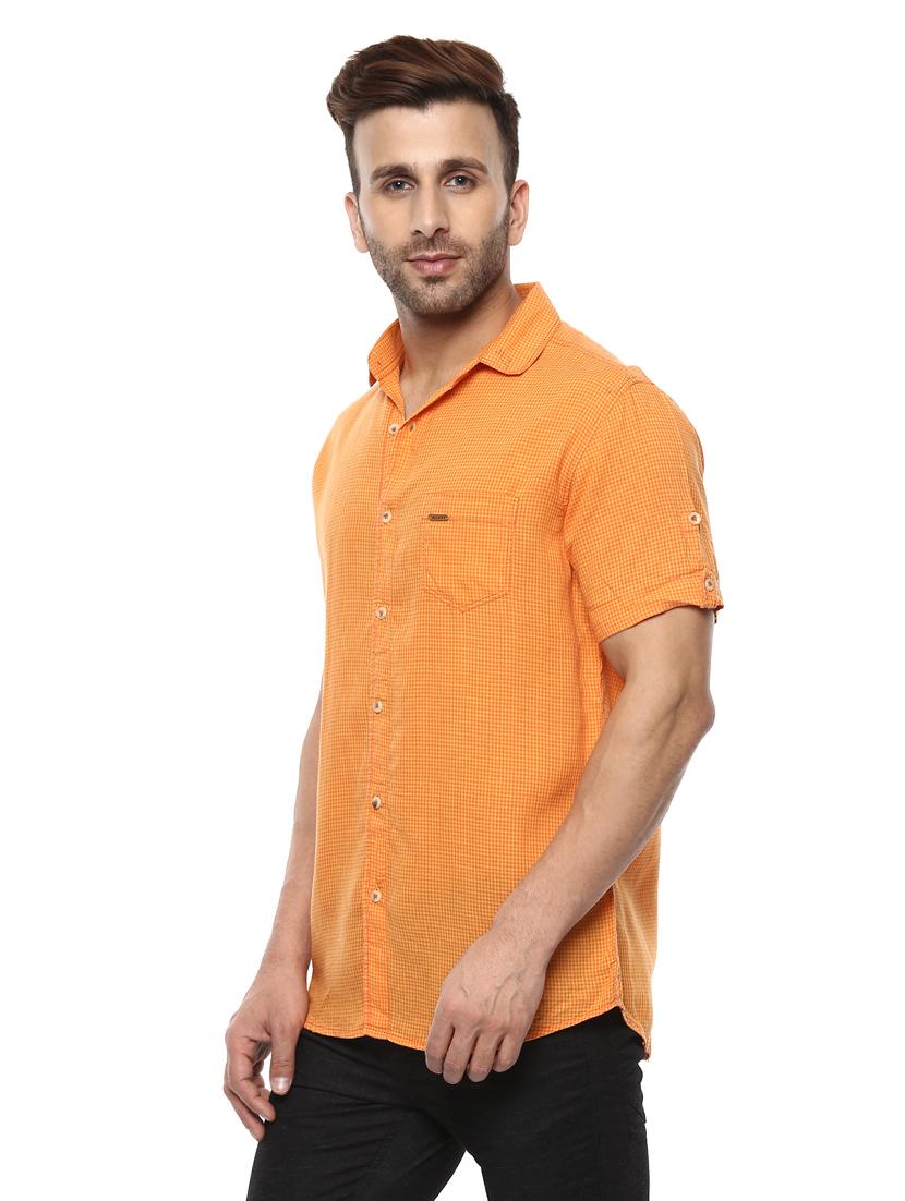 orange cotton casual shirt - 14997190 - Standard Image - 1
