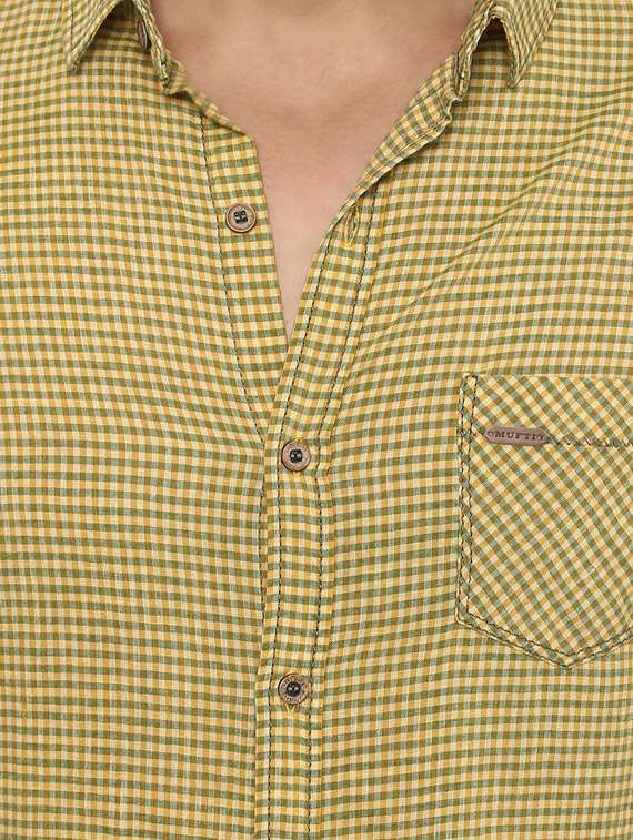 yellow cotton casual shirt - 14997192 - Standard Image - 4