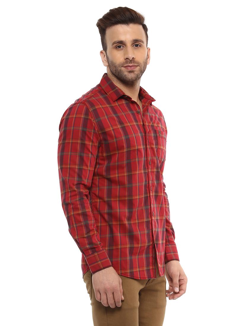 red cotton casual shirt - 14997202 - Standard Image - 1
