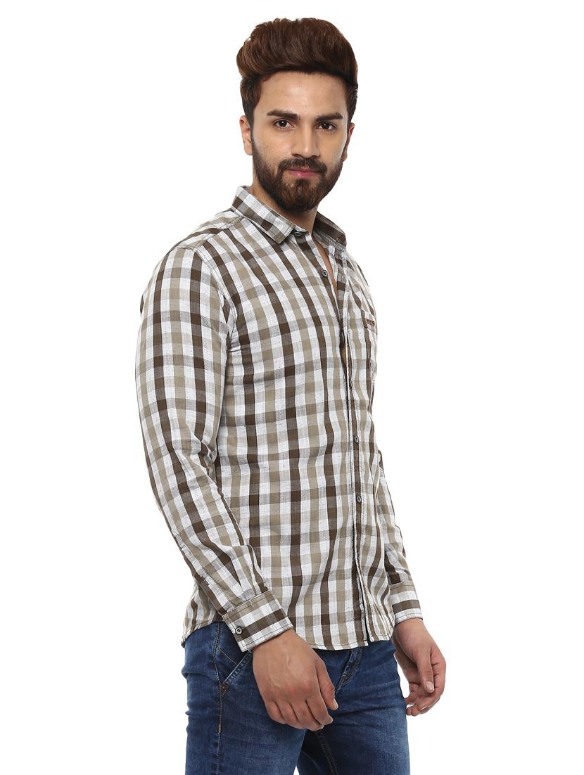 brown cotton casual shirt - 14997209 -  Standard Image - 1