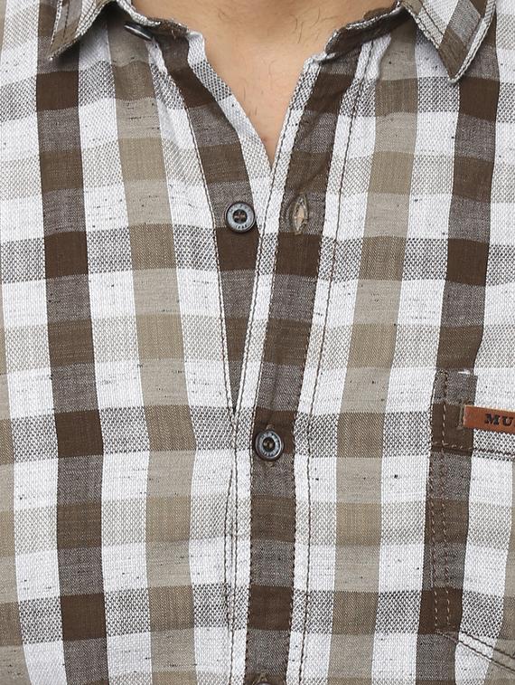 brown cotton casual shirt - 14997209 - Standard Image - 4